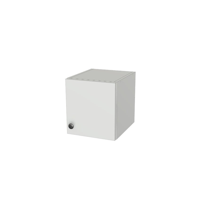 11" Wide x 12" High Wall Cabinet - (White Melamine Boxes - Flat Panel Doors)
