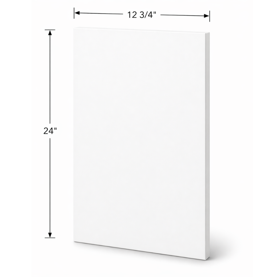 12" High Wall Cabinets - 12 3/4" Width x 12" High - Finished Side Panel