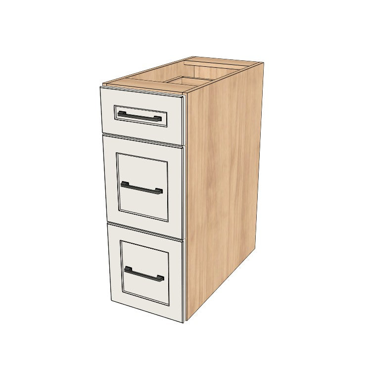 12" Wide Drawer Cabinet - (Hardrock Maple Melamine Boxes - Painted Doors)