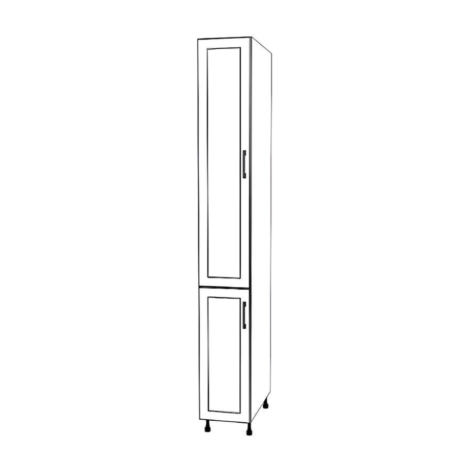 12" Wide Tall Pantry Cabinet - Painted Doors