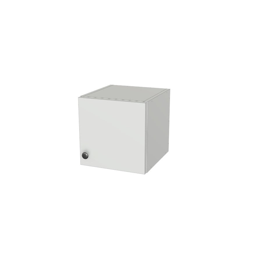 12" Wide x 12" High Wall Cabinet - (White Melamine Boxes - Flat Panel Doors)