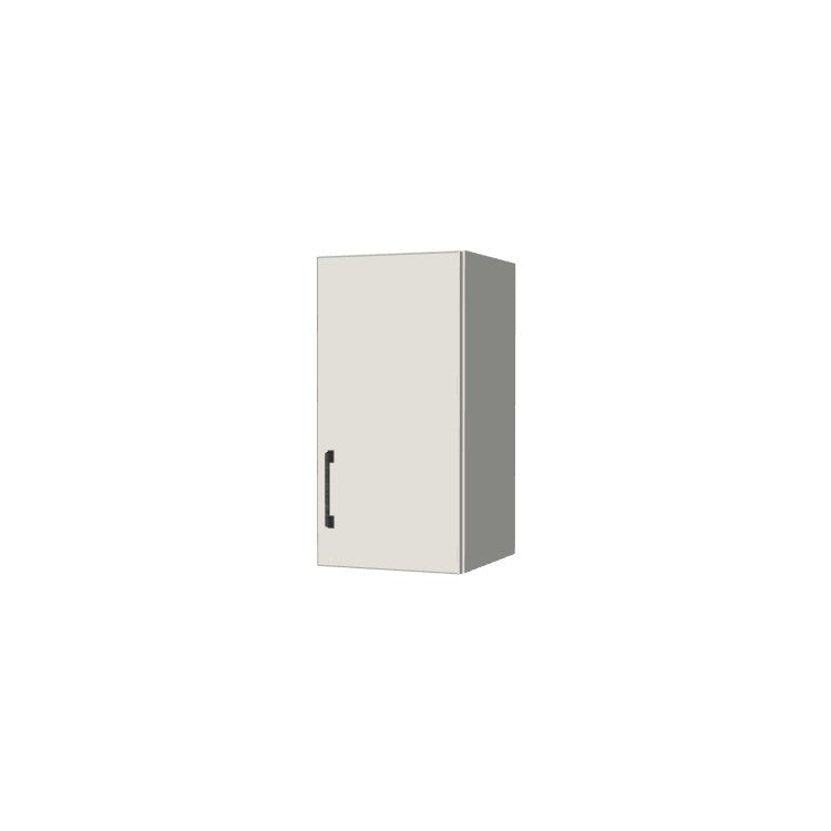 12" Wide x 24" High Wall Cabinet - (White Melamine Boxes - Flat Panel Doors)