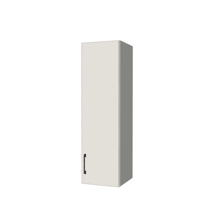 12" Wide x 42" High Wall Cabinet - (White Melamine Boxes - Flat Panel Doors)