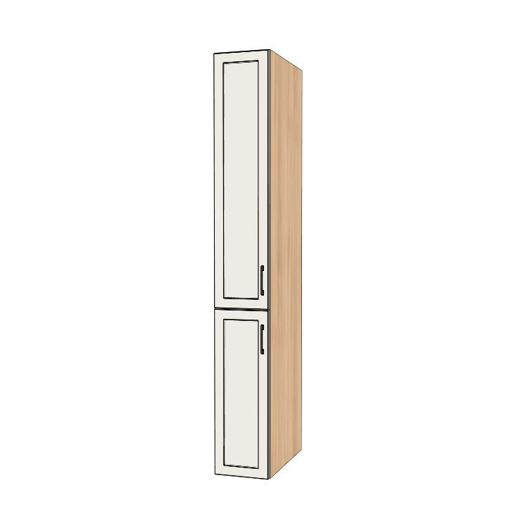 12" Wide Tall Pantry Cabinet - (Hardrock Maple Melamine Boxes - Thermofoil Doors) 24 D