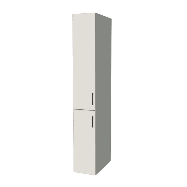 13" Wide Tall Pantry Cabinet - (White Melamine Boxes - Flat Panel Doors) 24 D