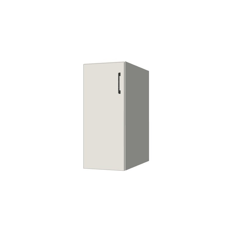 13" Wide Base Cabinet - (White Melamine Boxes - Flat Panel Doors)