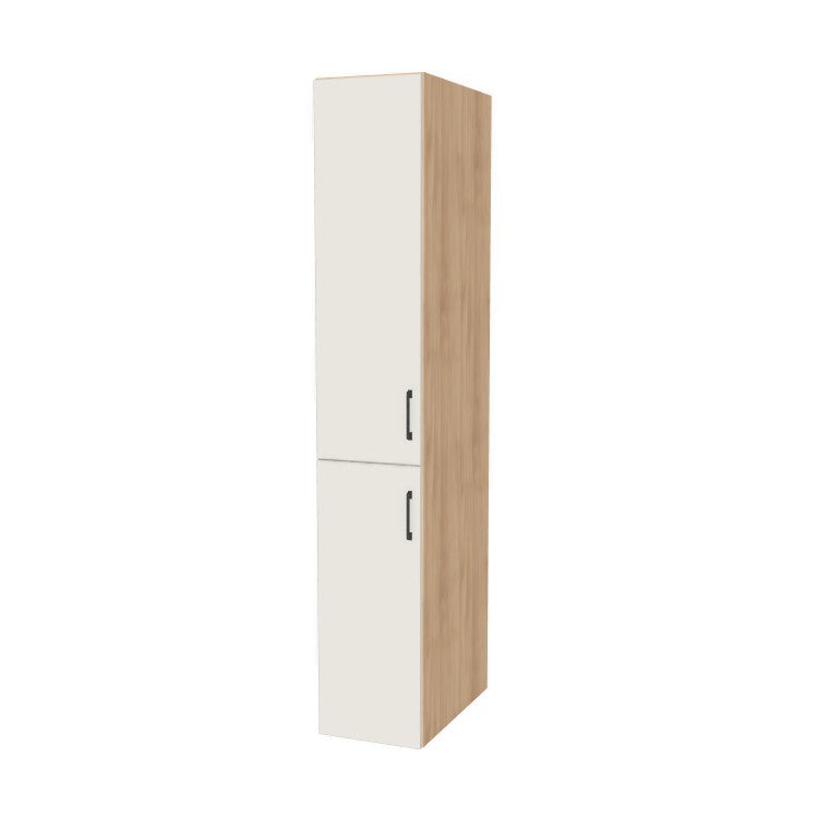 14" Wide Tall Pantry Cabinet - (Hardrock Maple Melamine Boxes - Flat Panel Doors) 24 D