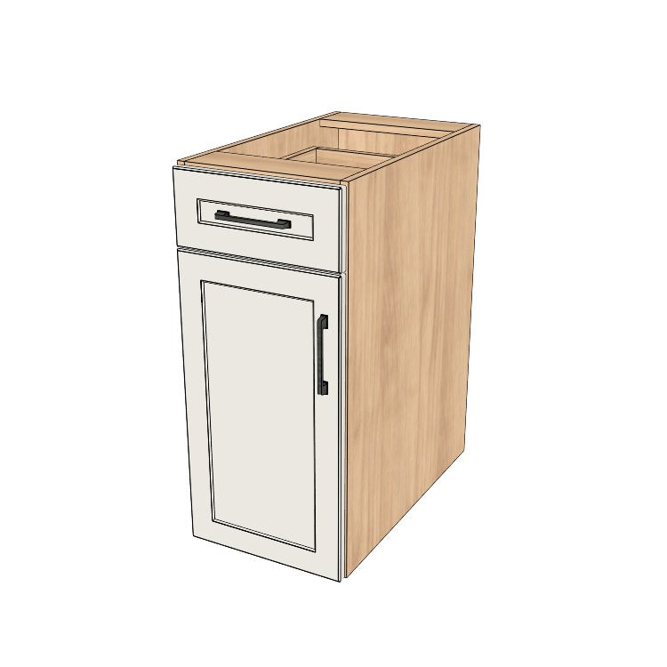 14" Wide Base Cabinet With Drawer On Top - (Hardrock Maple Melamine Boxes - Painted Doors)