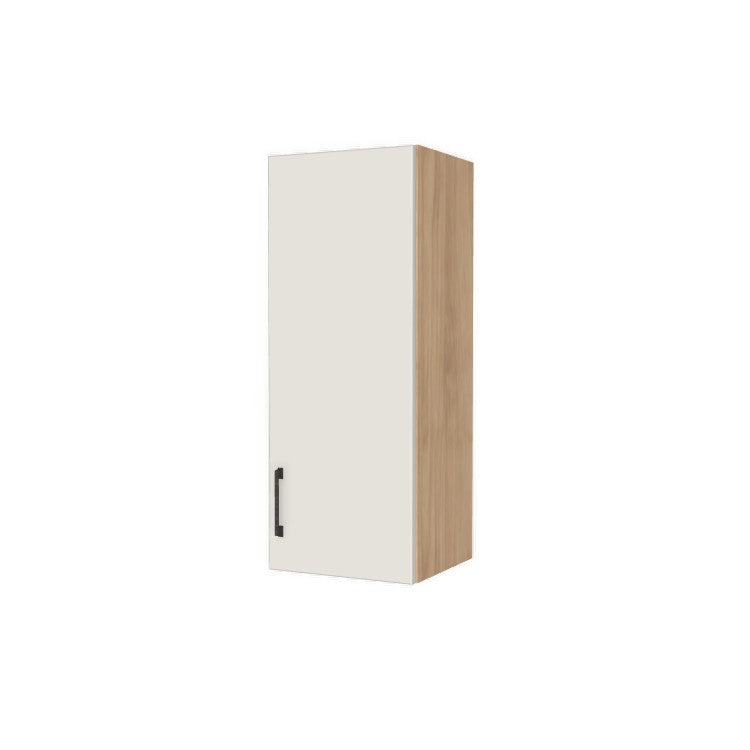 14" Wide x 36" High Wall Cabinet - (Hardrock Maple Melamine Boxes - Flat Panel Doors)
