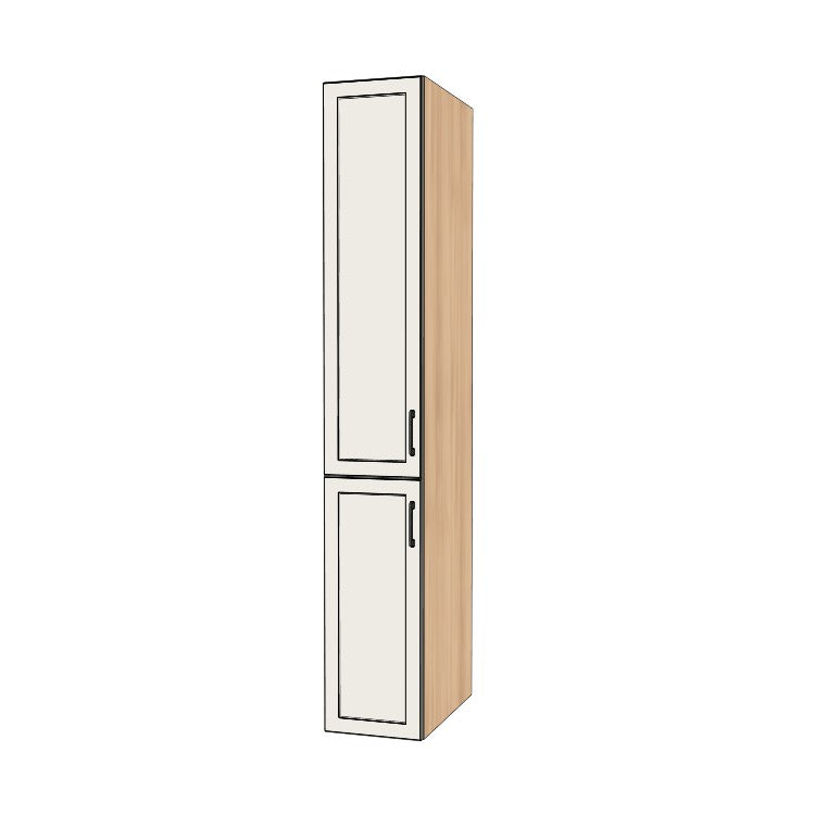 14" Wide Tall Pantry Cabinet - (Hardrock Maple Melamine Boxes - Thermofoil Doors) 24 D