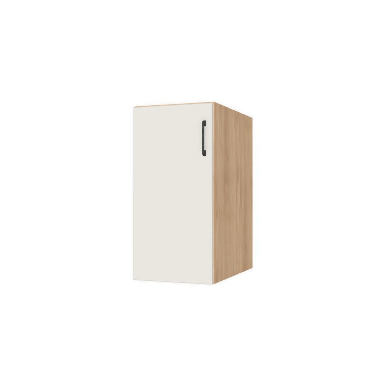 15" Wide Base Cabinet - (Hardrock Maple Melamine Boxes - Flat Panel Doors)