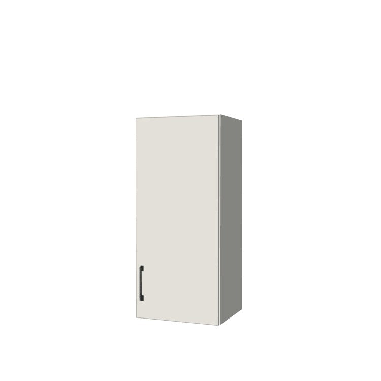 15" Wide x 34" High Wall Cabinet - (White Melamine Boxes - Flat Panel Doors)