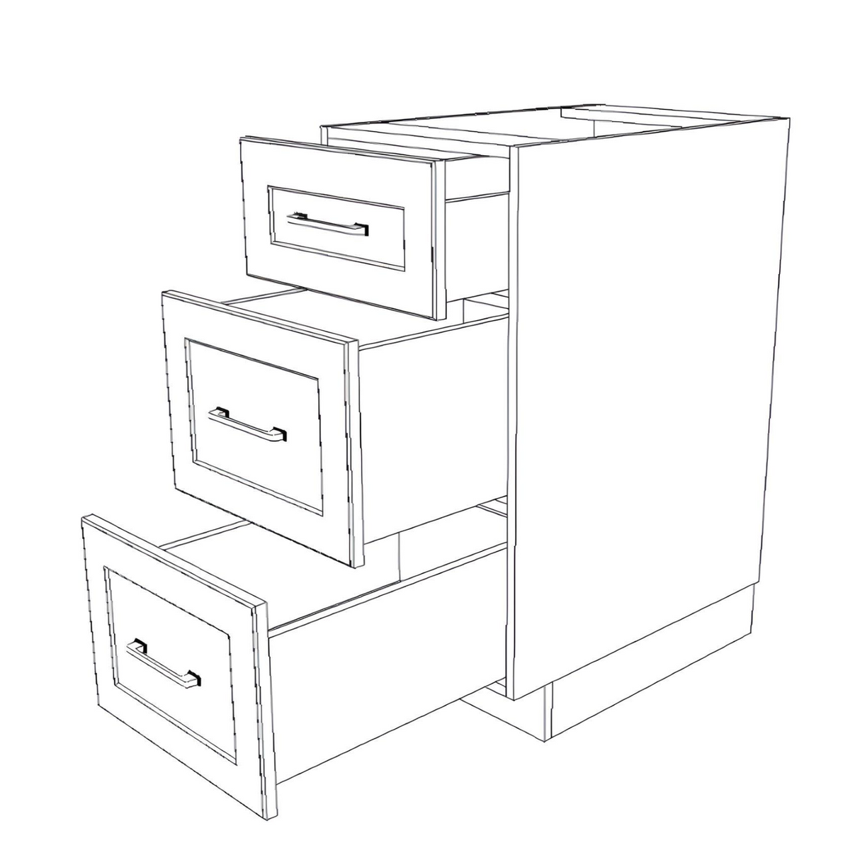 16" Wide Drawer Cabinet - Painted Doors