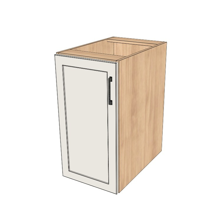 16" Wide Base Cabinet - (Hardrock Maple Melamine Boxes - Painted Doors)