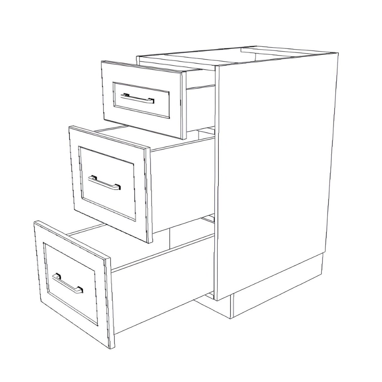 17" Wide Drawer Cabinet - Painted Doors