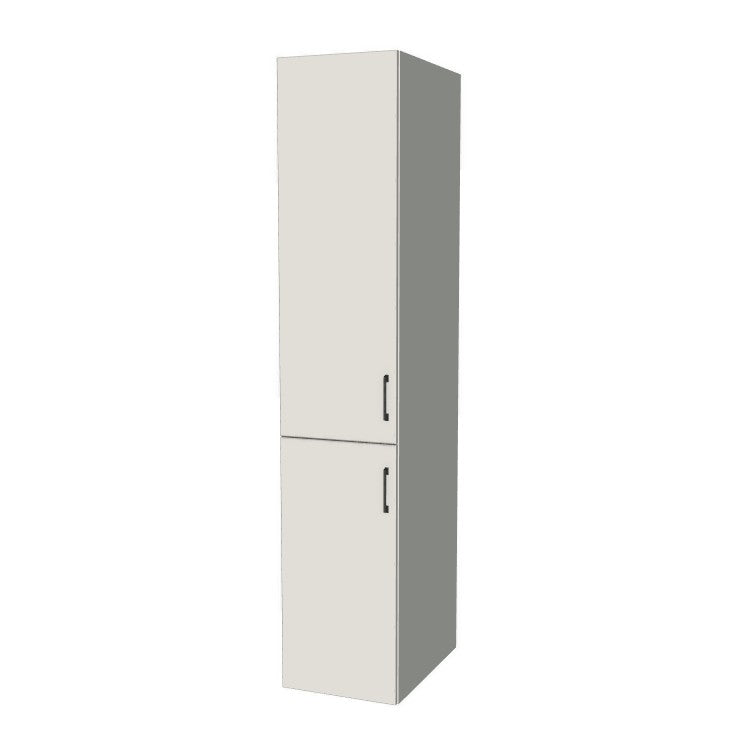 17" Wide Tall Pantry Cabinet - (White Melamine Boxes - Flat Panel Doors) 24 D