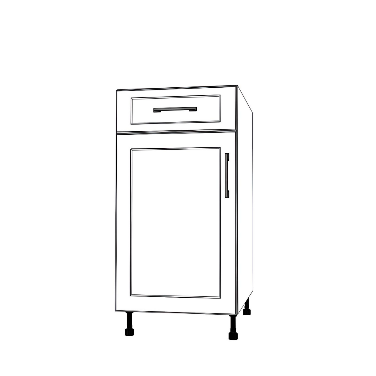 17" Wide Base Cabinet With Drawer On Top - Painted Doors