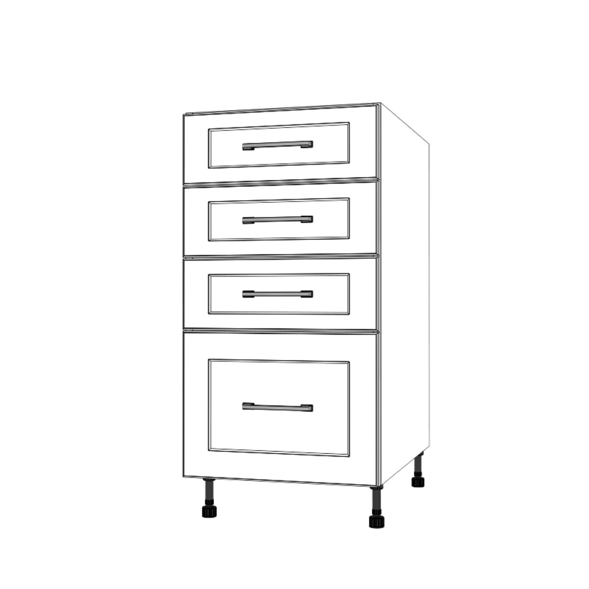 17" Wide Drawer Cabinet - Thermofoil Doors