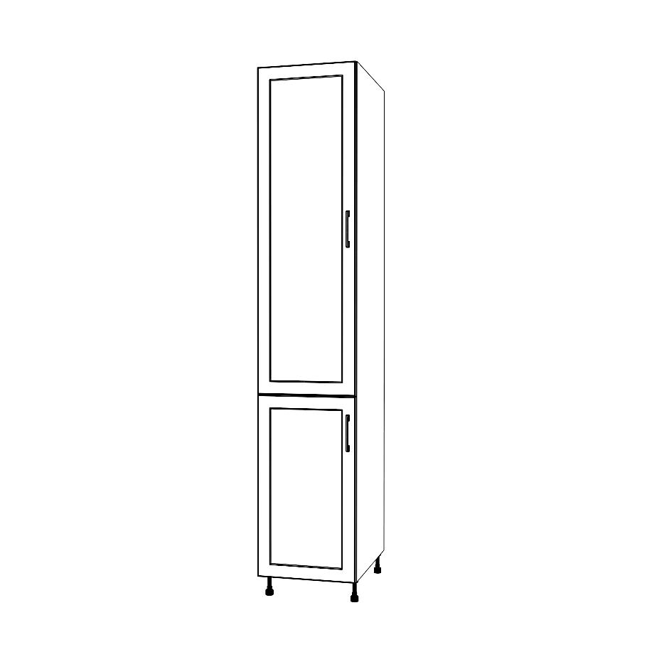 17" Wide Tall Pantry Cabinet - Painted Doors
