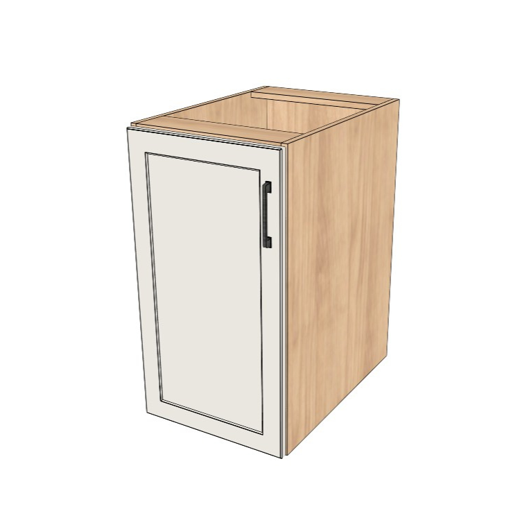 17" Wide Base Cabinet - (Hardrock Maple Melamine Boxes - Painted Doors)