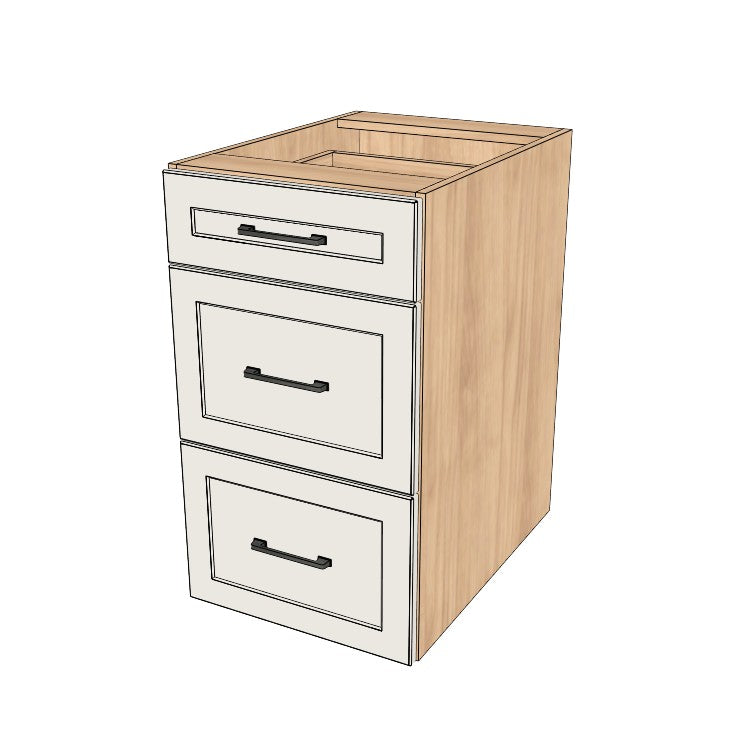 18" Wide Drawer Cabinet - (Hardrock Maple Melamine Boxes - Thermofoil Doors)