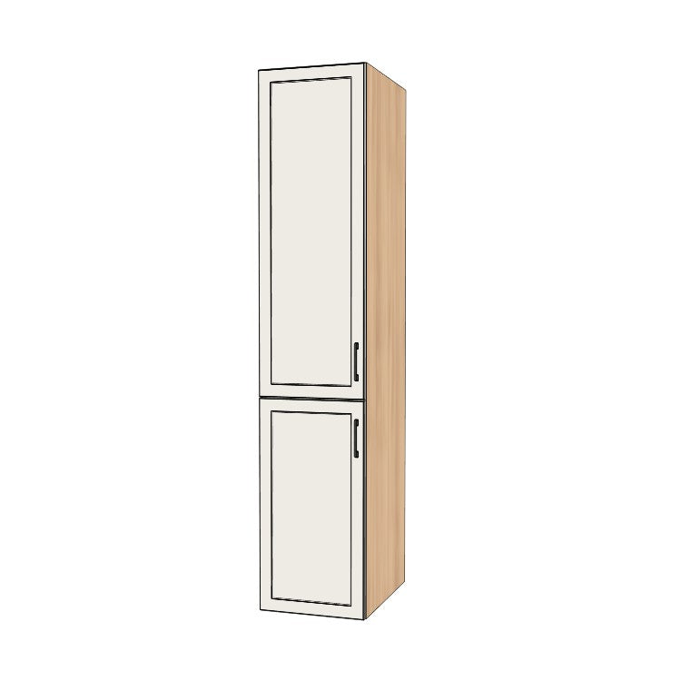 18" Wide Tall Pantry Cabinet - (Hardrock Maple Melamine Boxes - Thermofoil Doors) 24 D