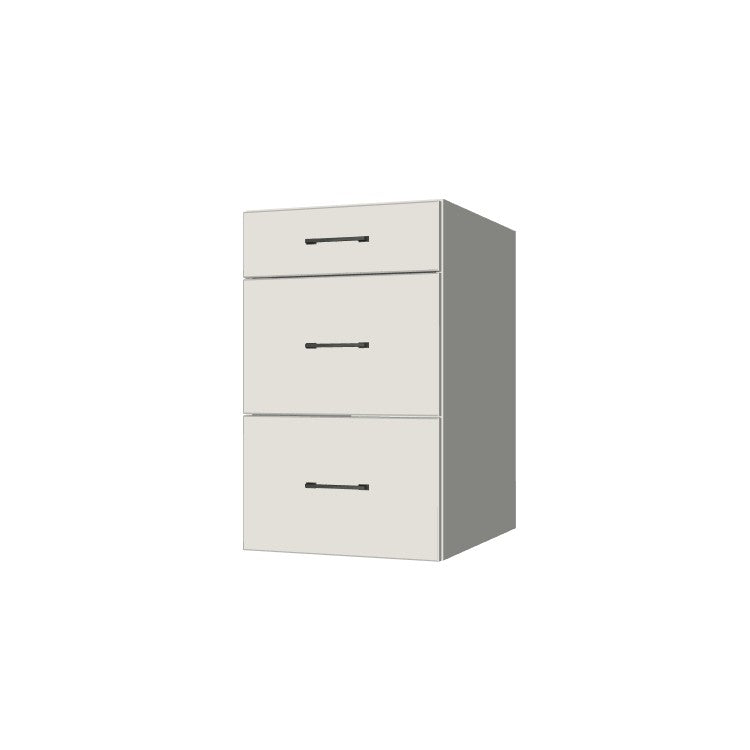 19" Wide Drawer Cabinet - (White Melamine Boxes - Flat Panel Doors)