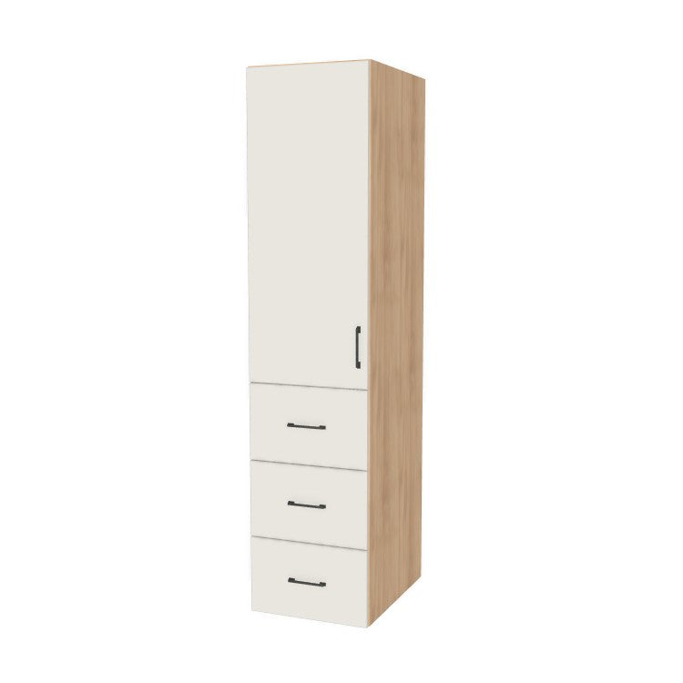 19" Wide Tall Pantry Cabinet with Drawer - (Ply Wood Boxes - Flat Panel Doors) 24 D