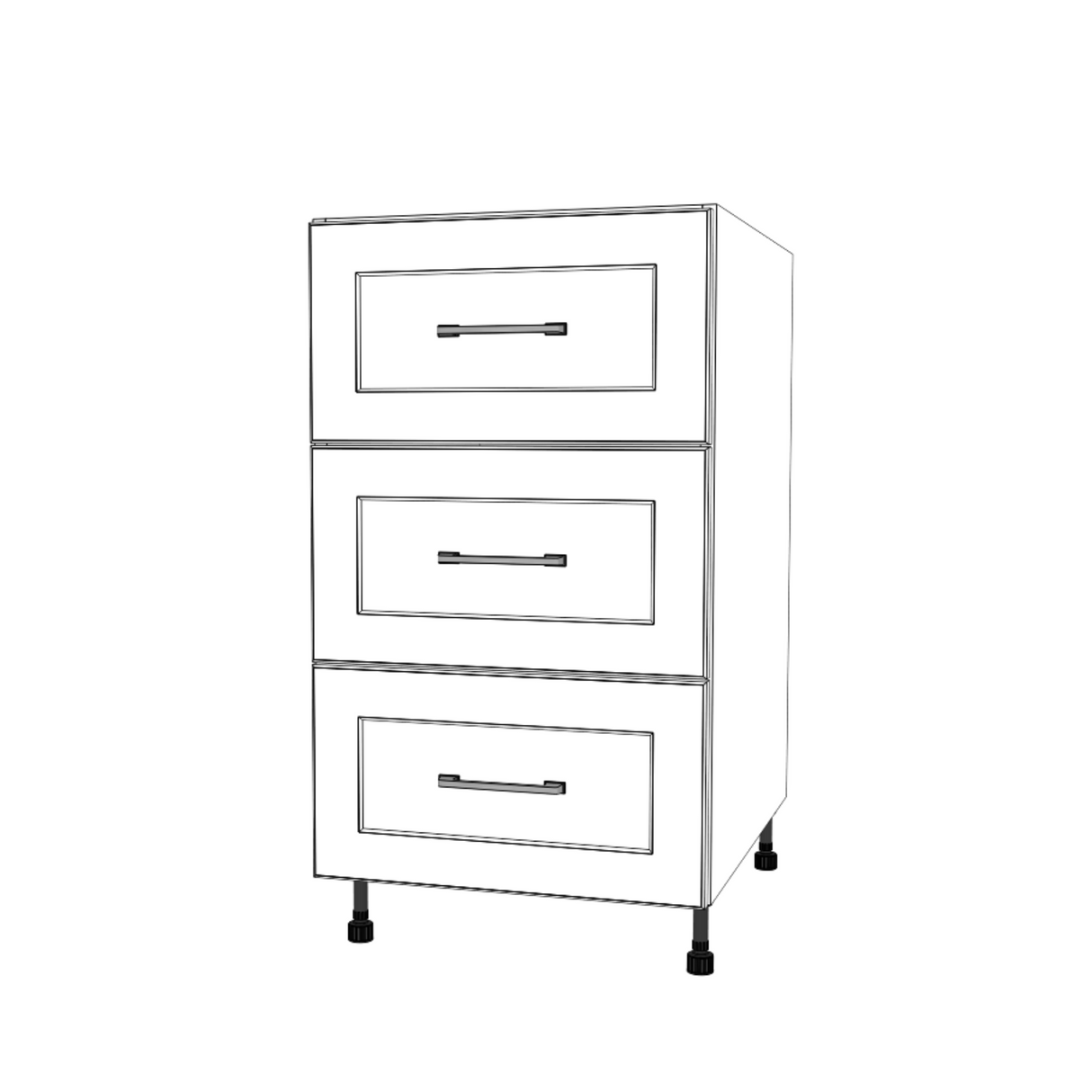 19" Wide Drawer Cabinet - Thermofoil Doors