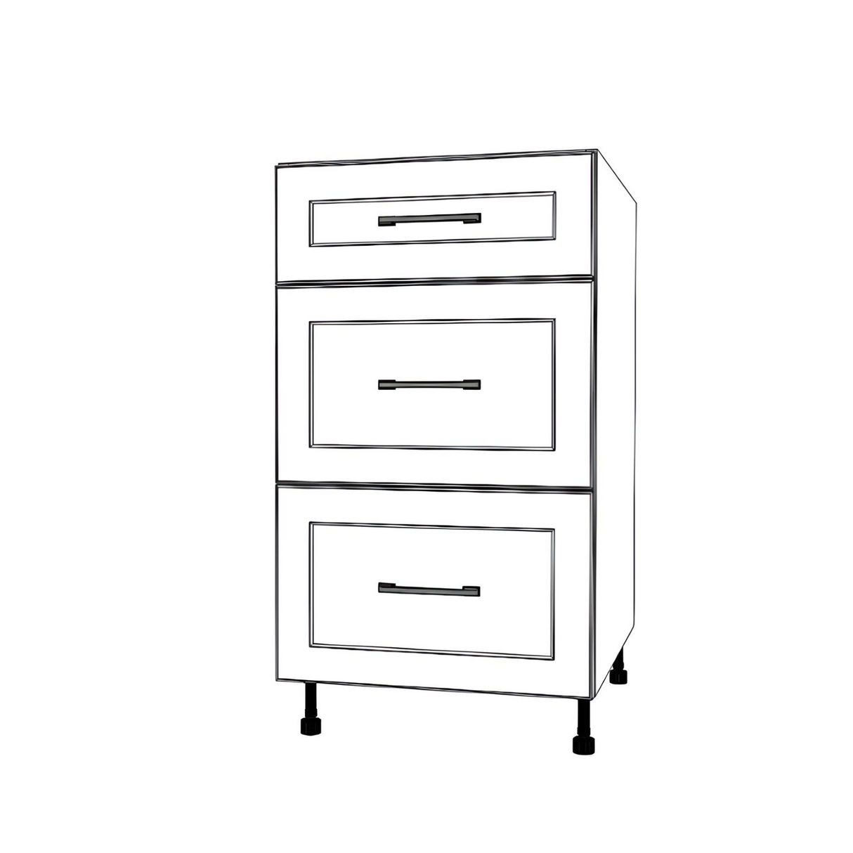 19" Wide Drawer Cabinet - Thermofoil Doors