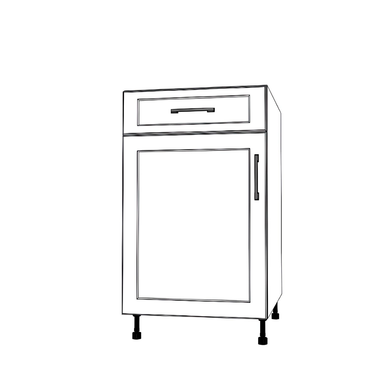 20" Wide Base Cabinet With Drawer On Top - Thermofoil Doors