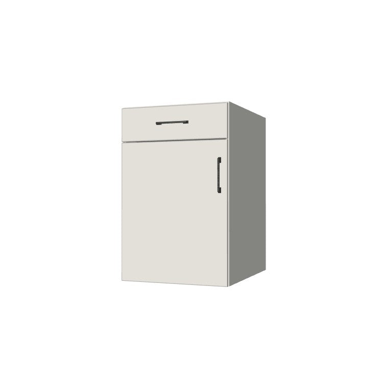 20" Wide Base Cabinet With Drawer On Top - (White Melamine Boxes - Flat Panel Doors)