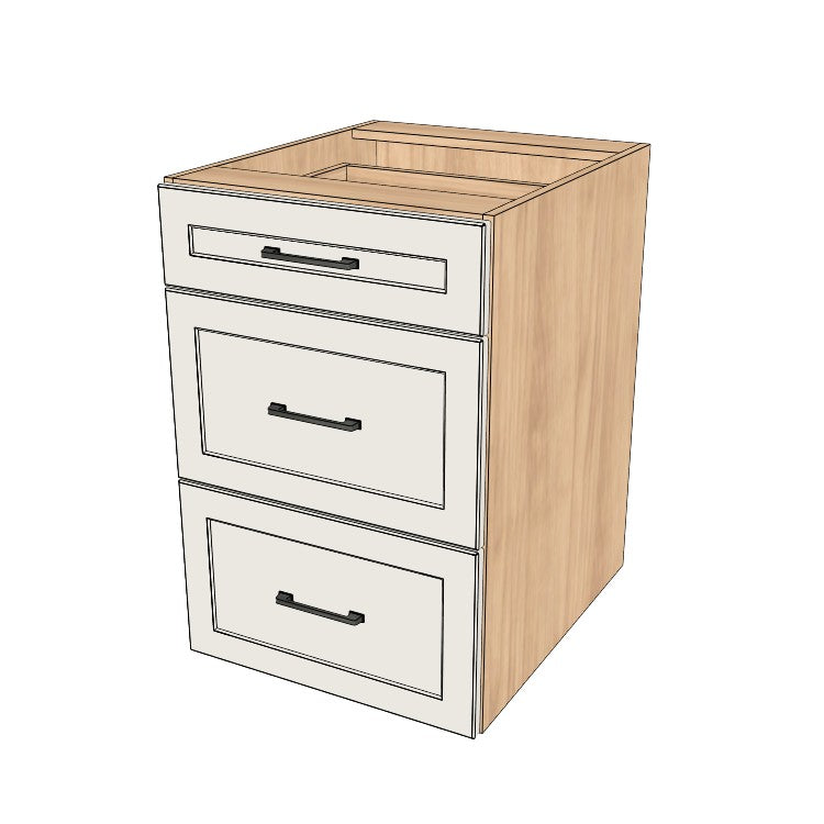 21" Wide Drawer Cabinet - (Hardrock Maple Melamine Boxes - Painted Doors)