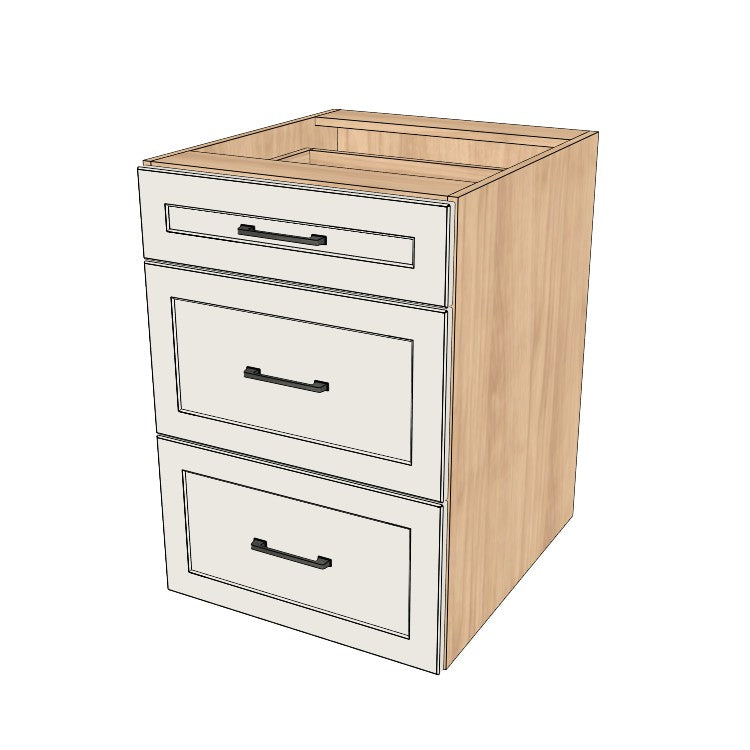 22" Wide Drawer Cabinet - (Hardrock Maple Melamine Boxes - Thermofoil Doors)