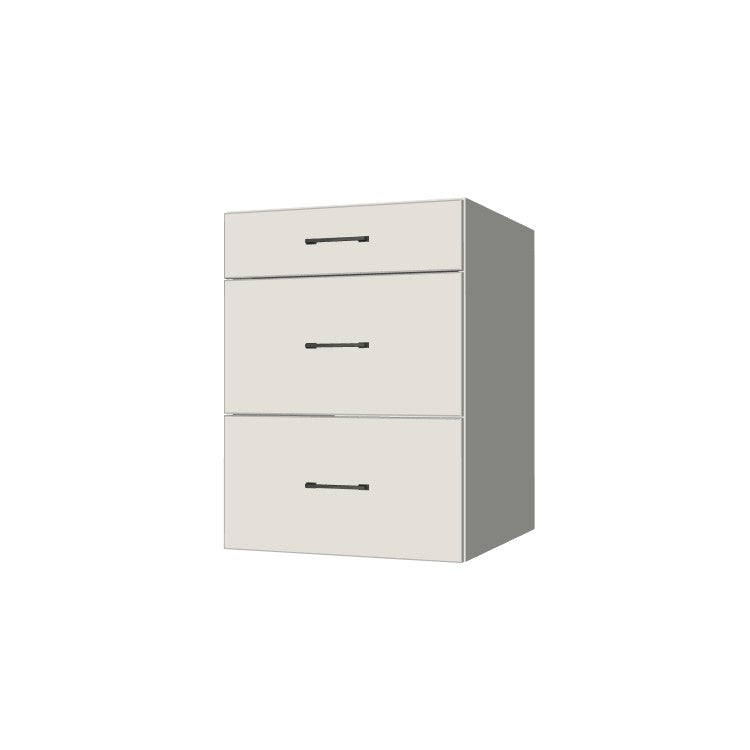 23" Wide Drawer Cabinet - (White Melamine Boxes - Flat Panel Doors)