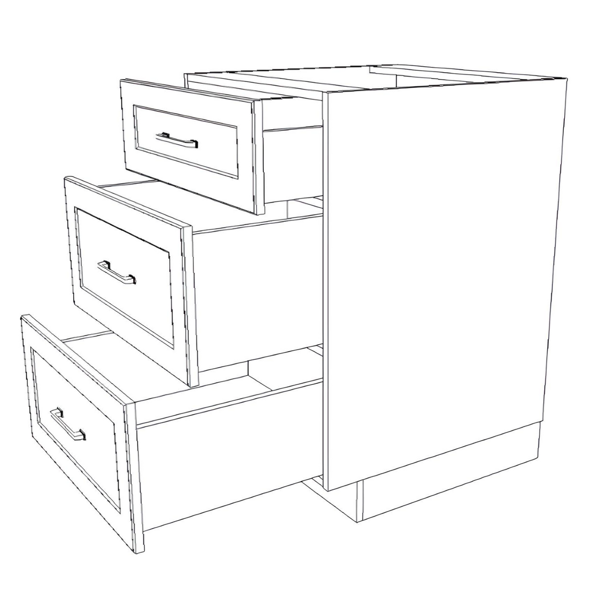 23" Wide Drawer Cabinet - Painted Doors