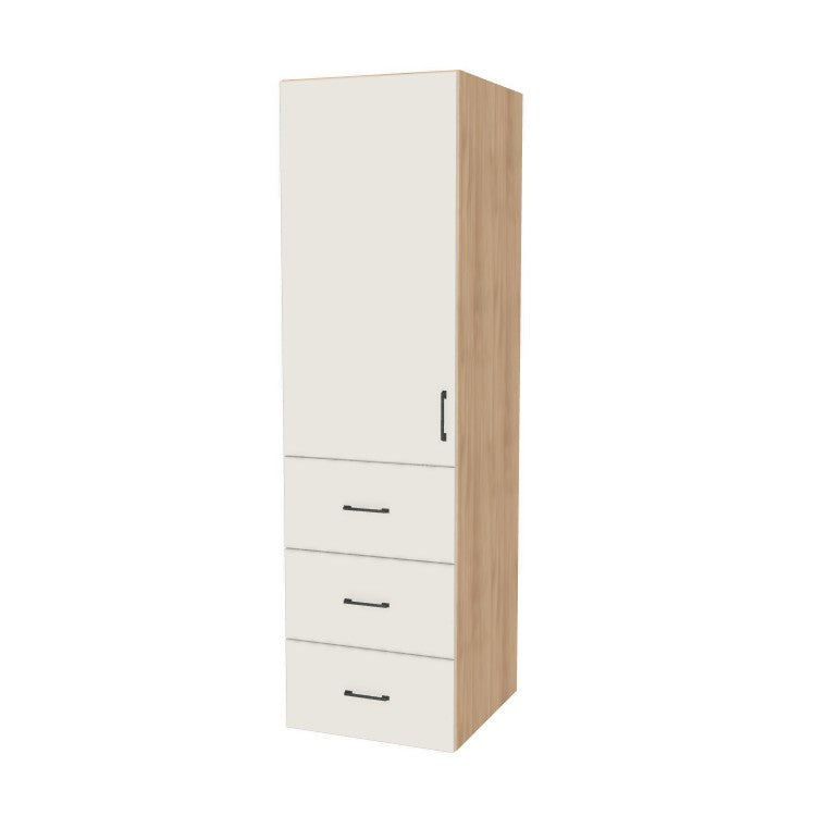 23" Wide Tall Pantry Cabinet with Drawer - (Hardrock Maple Melamine Boxes - Flat Panel Doors) 24 D