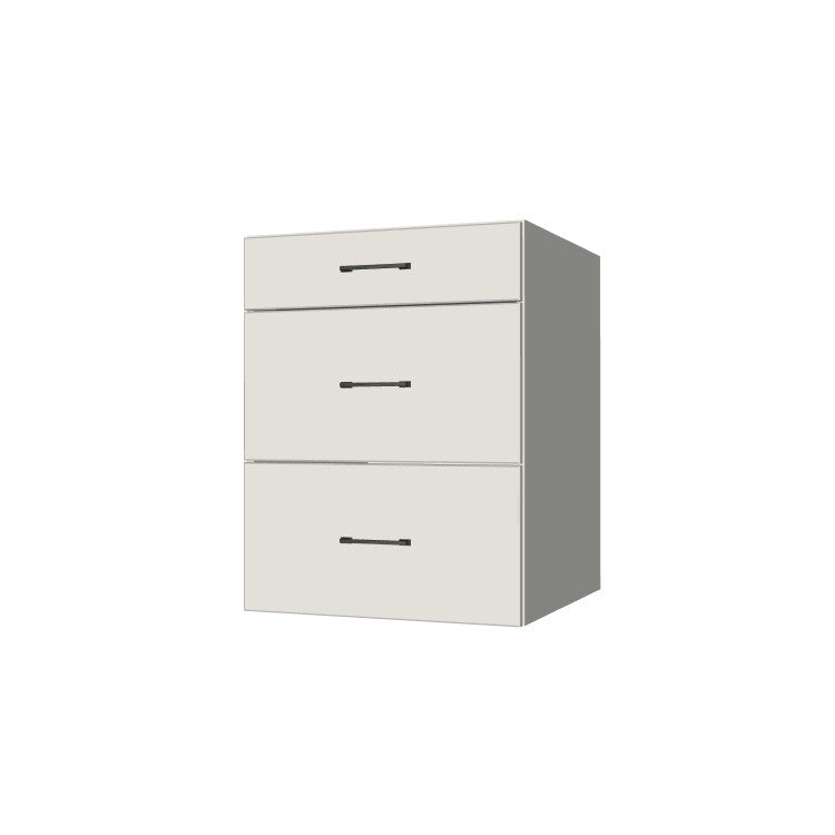 24" Wide Drawer Cabinet - (White Melamine Boxes - Flat Panel Doors)
