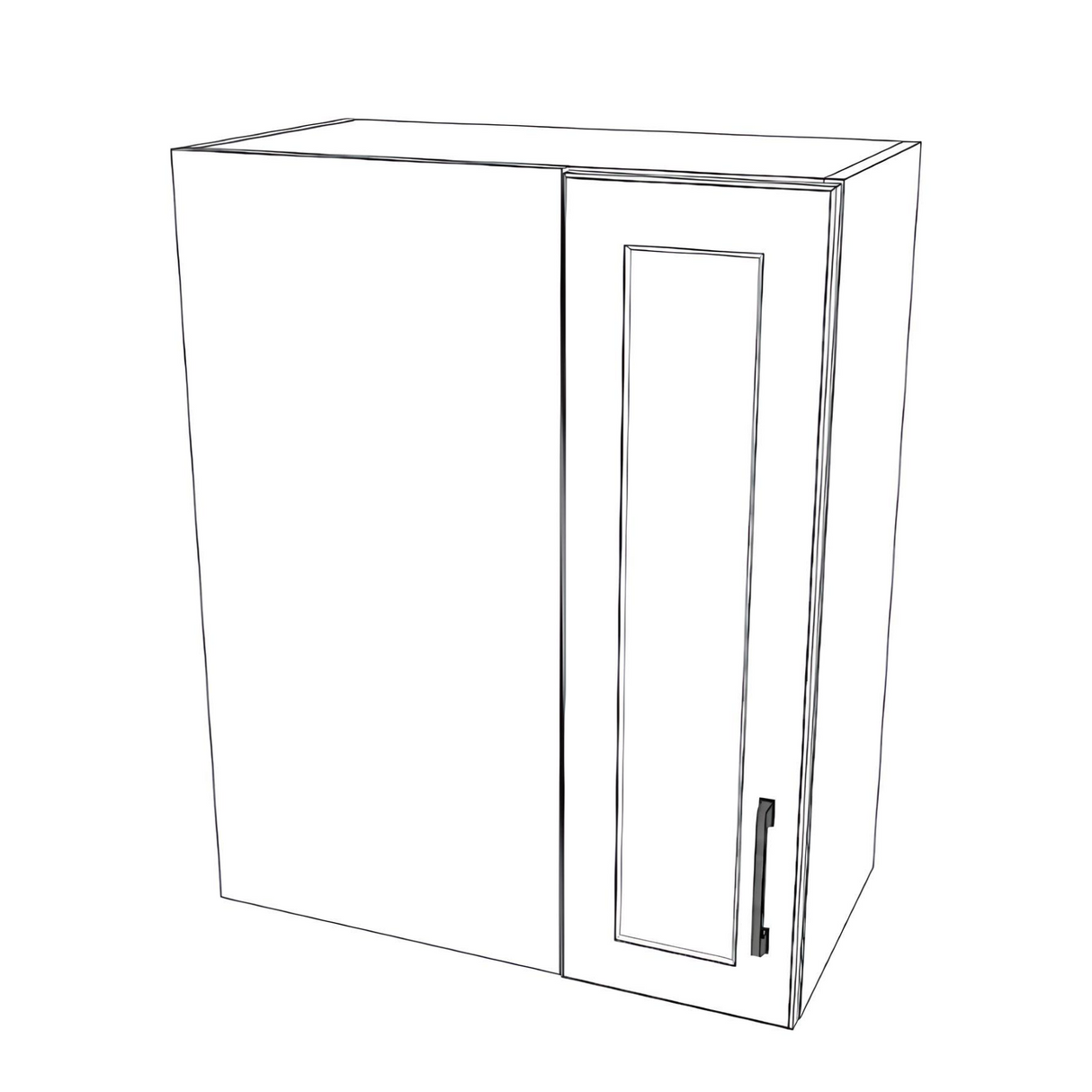 24" Wide 30" High Blind Corner Wall Cabinet - Door on Right Side - Painted Doors