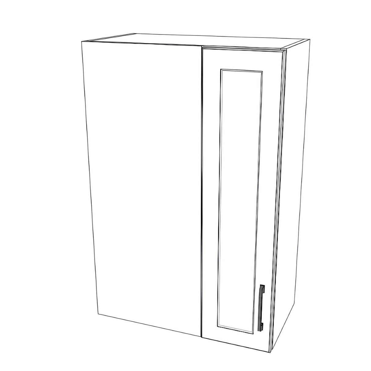 24" Wide 36" High Blind Corner Wall Cabinet - Door on Right Side - Painted Doors
