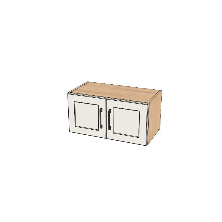 24" Wide x 12" High Fridge/Stove Cabinet - (Hardrock Maple Melamine Boxes - Thermofoil Doors)