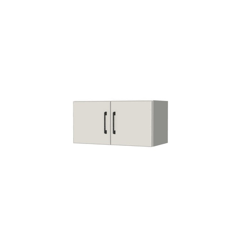 24" Wide x 12" High Fridge/Stove Cabinet - (White Melamine Boxes - Flat Panel Doors)
