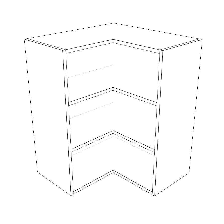 24x24" Wide x 30" High Corner Wall Cabinet - Painted Doors