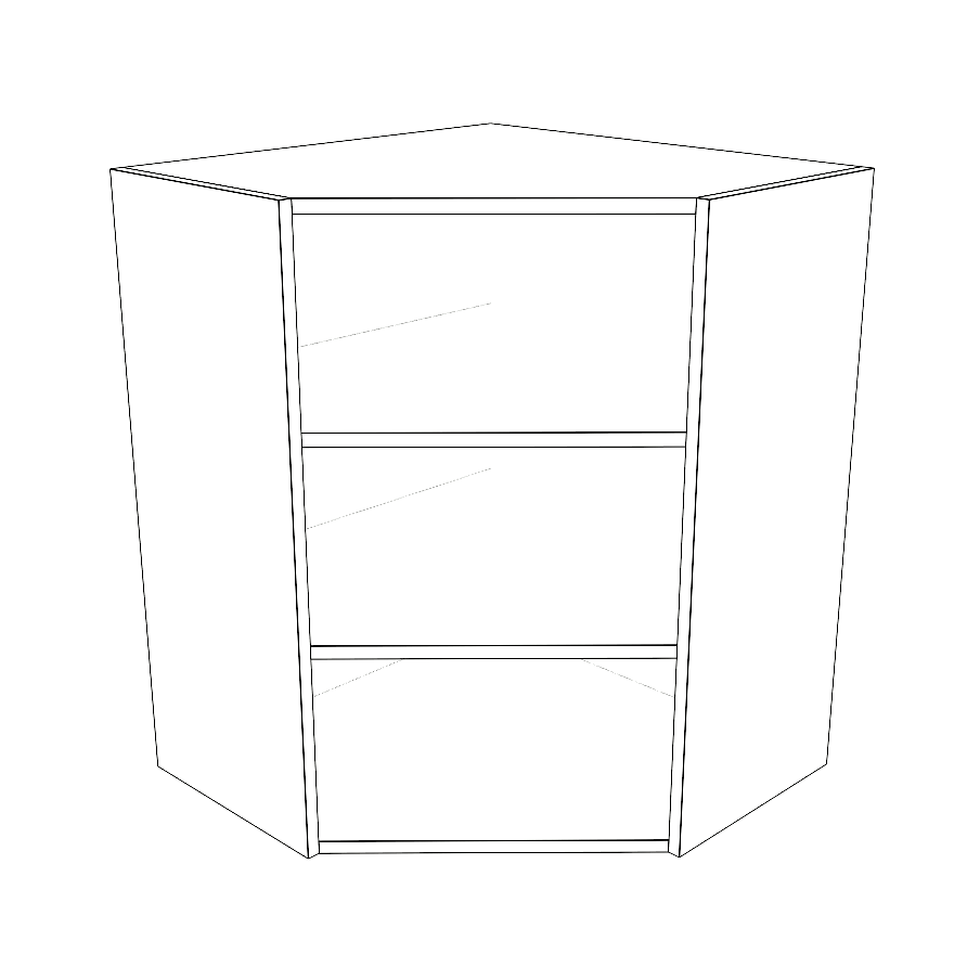 24x24" Wide x 30" High Corner Wall Cabinet - Thermofoil Doors