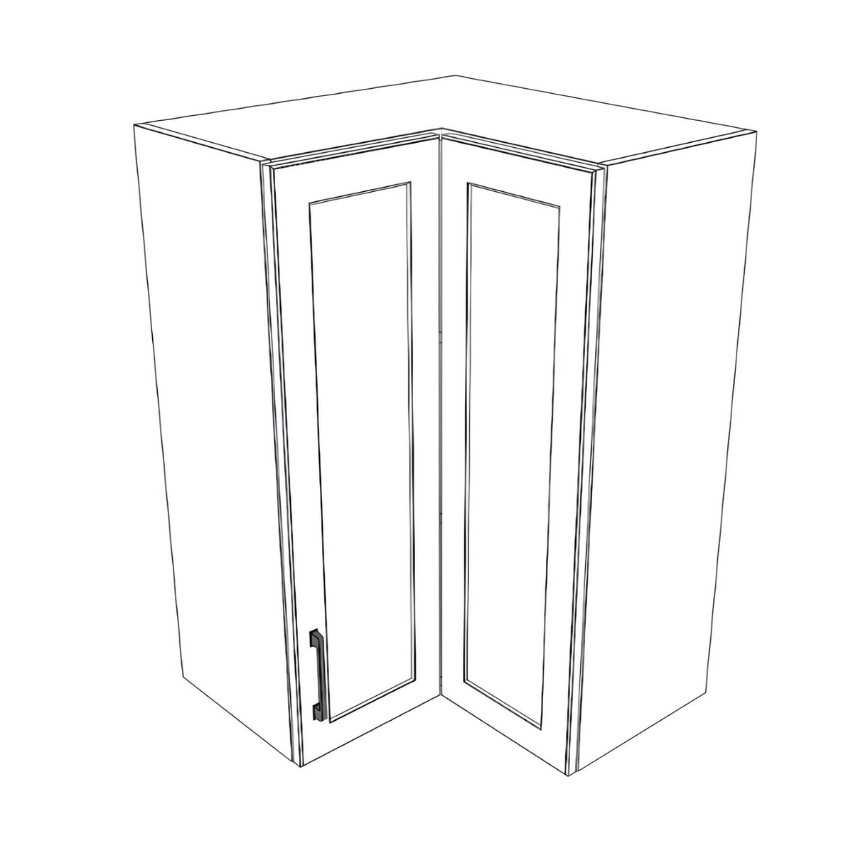 24x24" Wide x 36" High Corner Wall Cabinet - Painted Doors