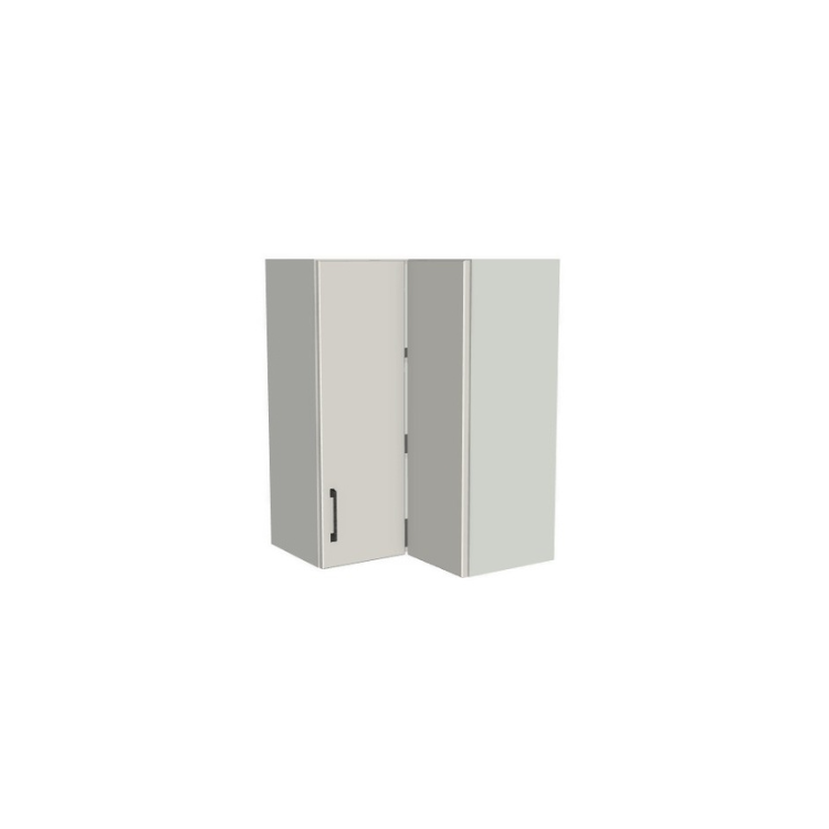 24x24" Wide x 34" High Corner Wall Cabinet - (White Melamine Boxes - Flat Panel Doors)