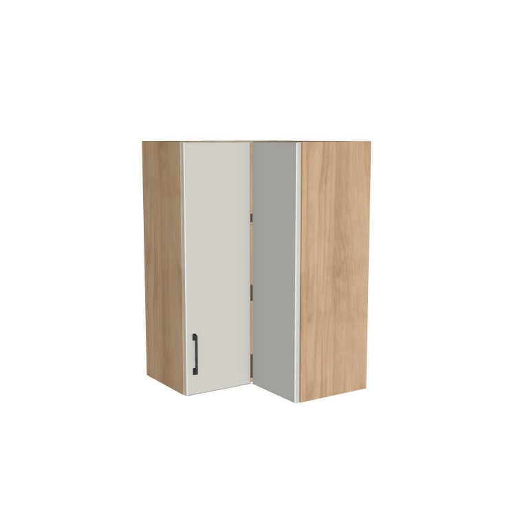 24x24" Wide x 36" High Corner Wall Cabinet - (Hardrock Maple Melamine Boxes - Flat Panel Doors)