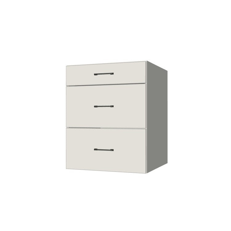 25" Wide Drawer Cabinet - (White Melamine Boxes - Flat Panel Doors)