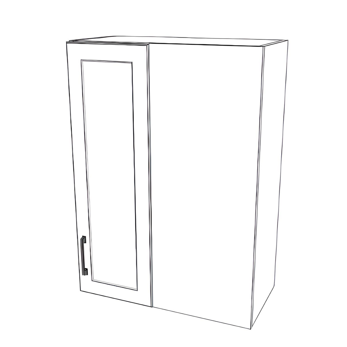 26" Wide 36" High Blind Corner Wall Cabinet - Door on Right/Left Side - Thermofoil Doors