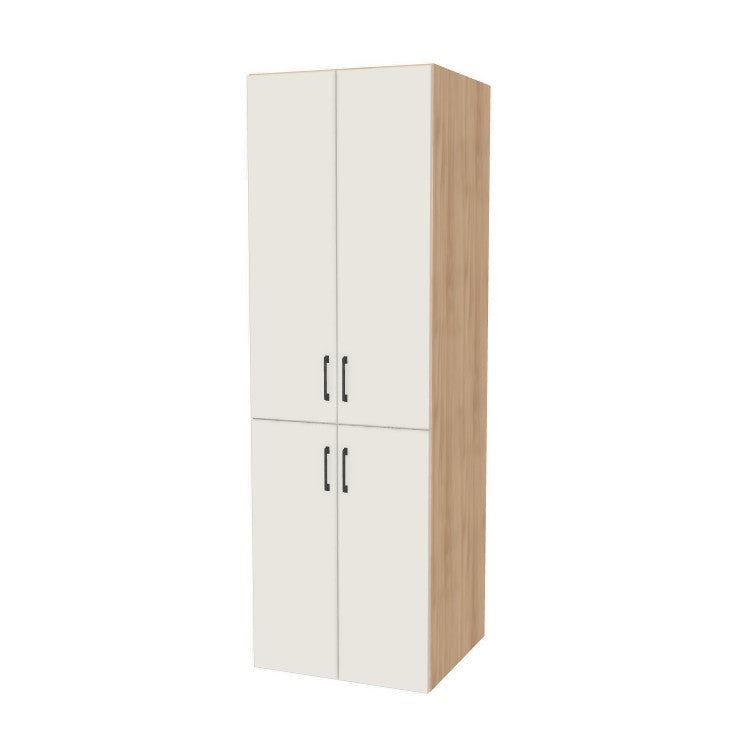 26" Wide Tall Pantry Cabinet - (Hardrock Maple Melamine Boxes - Flat Panel Doors) 24 D